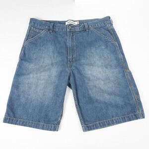 Levis 2007 Carpenter Denim Jean Shorts Jorts Mens 38 Y2K Workwear Utility Skater